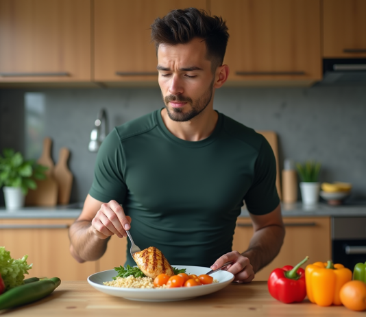 Sport : quel régime alimentaire adopter pour optimiser ses performances ? Jeune athlète préparant un repas équilibré dans la cuisine