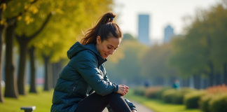 Hoka : quel modèle offre le meilleur confort pour la course ? Femme examinant deux paires de chaussures de course colorées
