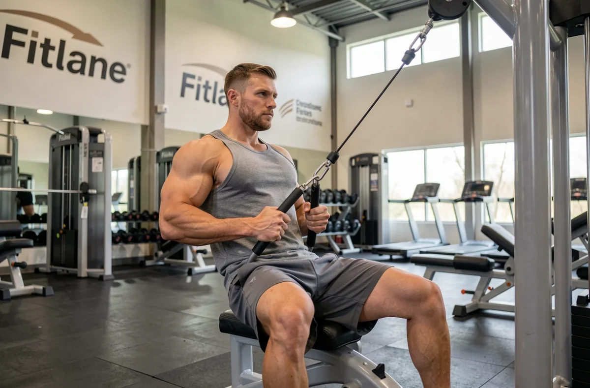 Homme s'entraînant sur une machine de musculation dans la salle de sport Fitlane