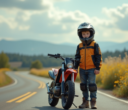 Comparatif des performances de la Piwi 50 : vitesse maximale en tête Jeune garçon en motocross avec Piwi 50 sur route rurale