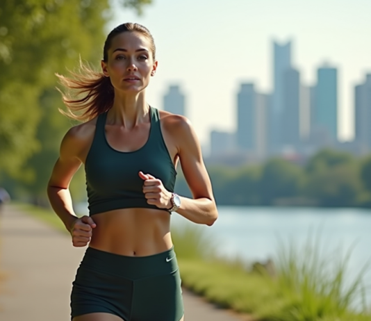 Beau corps : choisir le sport idéal pour sculpter sa silhouette ! Jeune femme sportive courant au bord de la rivière