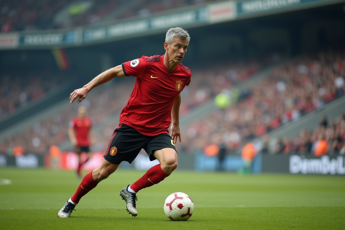 Footballeur belge en action sur le terrain