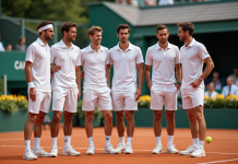 Tennis : Classement des tennismen les plus riches du monde en 2025 Groupe de joueurs de tennis élégants sur un court en terre battue