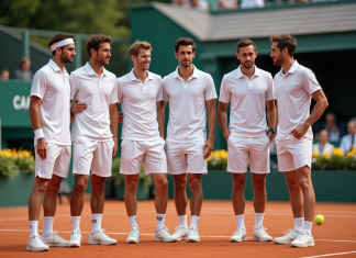 Tennis : Classement des tennismen les plus riches du monde en 2025 Groupe de joueurs de tennis élégants sur un court en terre battue