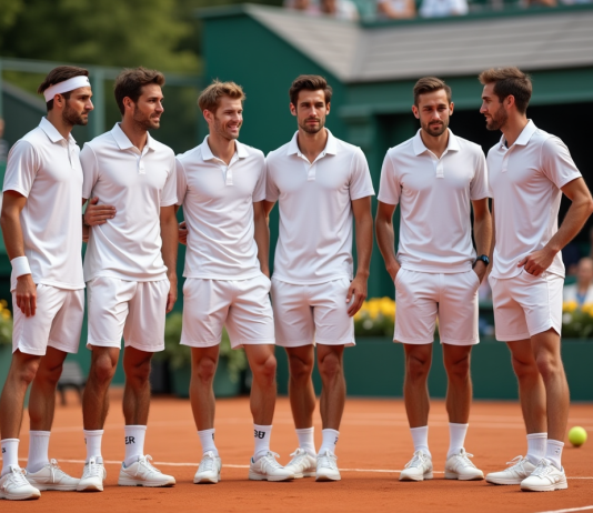 Tennis : Classement des tennismen les plus riches du monde en 2025 Groupe de joueurs de tennis élégants sur un court en terre battue