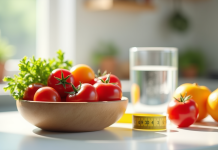 Bol de tomates cerises colorées sur un plan de travail lumineux